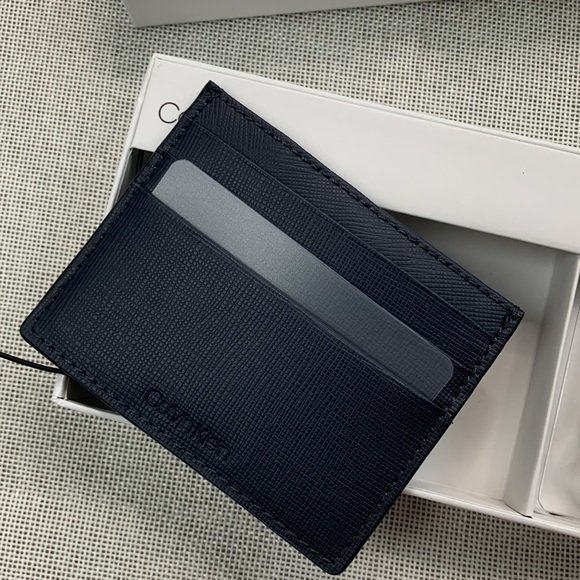 Calvin Klein Men S Card Case Navy O/S - Picture 5 of 7